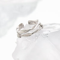 Fashion Double Layers Twisted Knot 925 Sterling Silver Adjustable Ring - KIAHMILLA