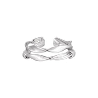 Fashion Double Layers Twisted Knot 925 Sterling Silver Adjustable Ring - KIAHMILLA