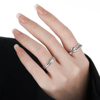 Fashion Double Layers Twisted Knot 925 Sterling Silver Adjustable Ring - KIAHMILLA