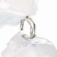 Fashion Double Layers Twisted Knot 925 Sterling Silver Adjustable Ring - KIAHMILLA