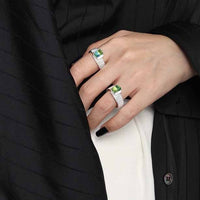 Fashion Fading Emerald Gear 925 Sterling Silver Adjustable Ring - KIAHMILLA