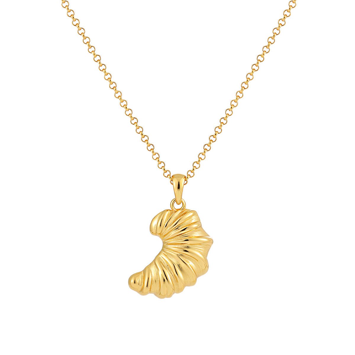 Fashion Food Irregular Croissant 925 Sterling Silver Necklace - KIAHMILLA