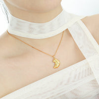 Fashion Food Irregular Croissant 925 Sterling Silver Necklace - KIAHMILLA