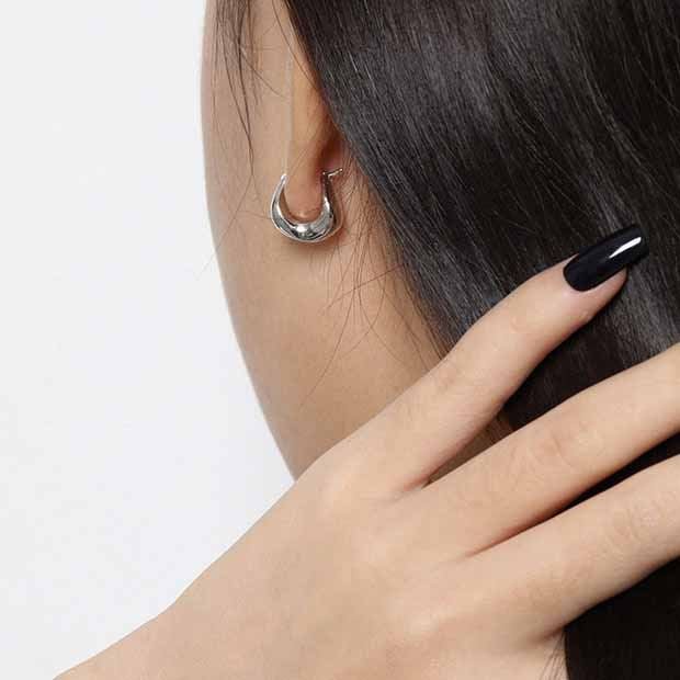 Fashion Geometry Agravity Circles 925 Sterling Silver Hoop Earrings - KIAHMILLA