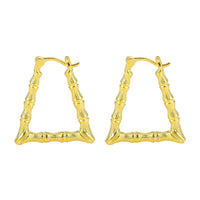Fashion Geometry Bamboo Triangle 925 Sterling Silver Hoop Earrings - KIAHMILLA