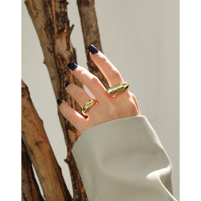 Fashion Geometry Irregular 925 Sterling Silver Adjustable Ring - KIAHMILLA