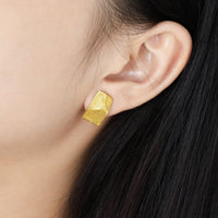 Fashion Geometry Irregular Rectangle Paper 925 Sterling Silver Stud Earrings - KIAHMILLA
