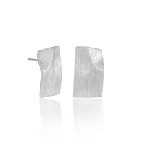 Fashion Geometry Irregular Rectangle Paper 925 Sterling Silver Stud Earrings - KIAHMILLA