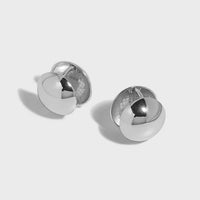 Fashion Geometry Round Ball 925 Sterling Silver Hoop Earrings - KIAHMILLA