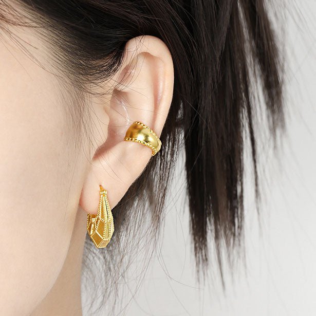 Fashion Geometry Section Bag 925 Sterling Silver Hoop Earrings - KIAHMILLA