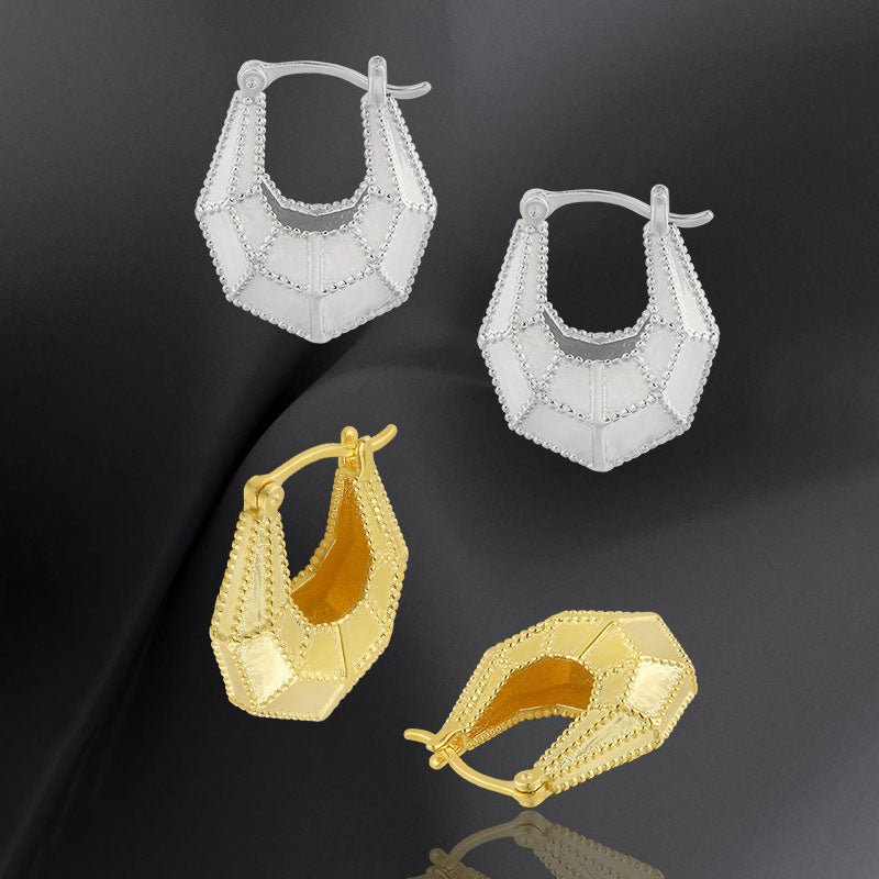 Fashion Geometry Section Bag 925 Sterling Silver Hoop Earrings - KIAHMILLA