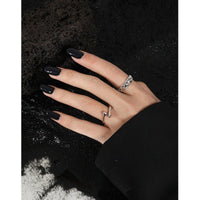 Fashion Geometry Waterdrop Cross 925 Sterling Silver Adjustable Ring - KIAHMILLA