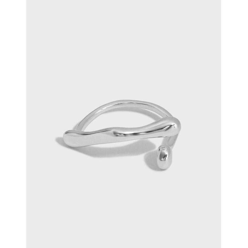 Fashion Geometry Waterdrop Cross 925 Sterling Silver Adjustable Ring - KIAHMILLA