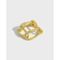 Fashion Hollow Paperclip Chain 925 Sterling Silver Ring - KIAHMILLA