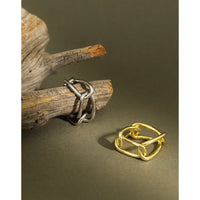 Fashion Hollow Paperclip Chain 925 Sterling Silver Ring - KIAHMILLA