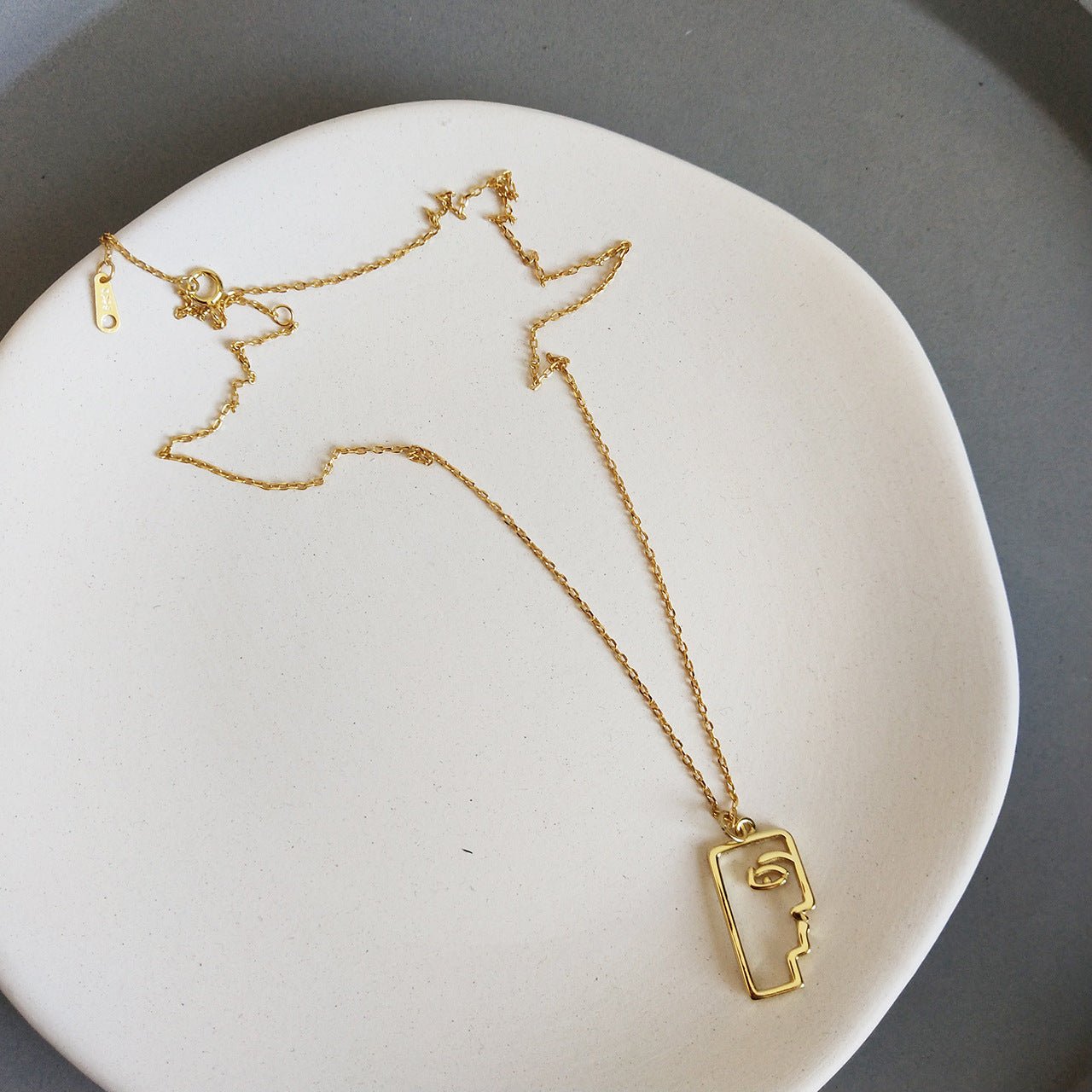 Fashion Hollow Portrait 925 Sterling Silver Necklace - KIAHMILLA