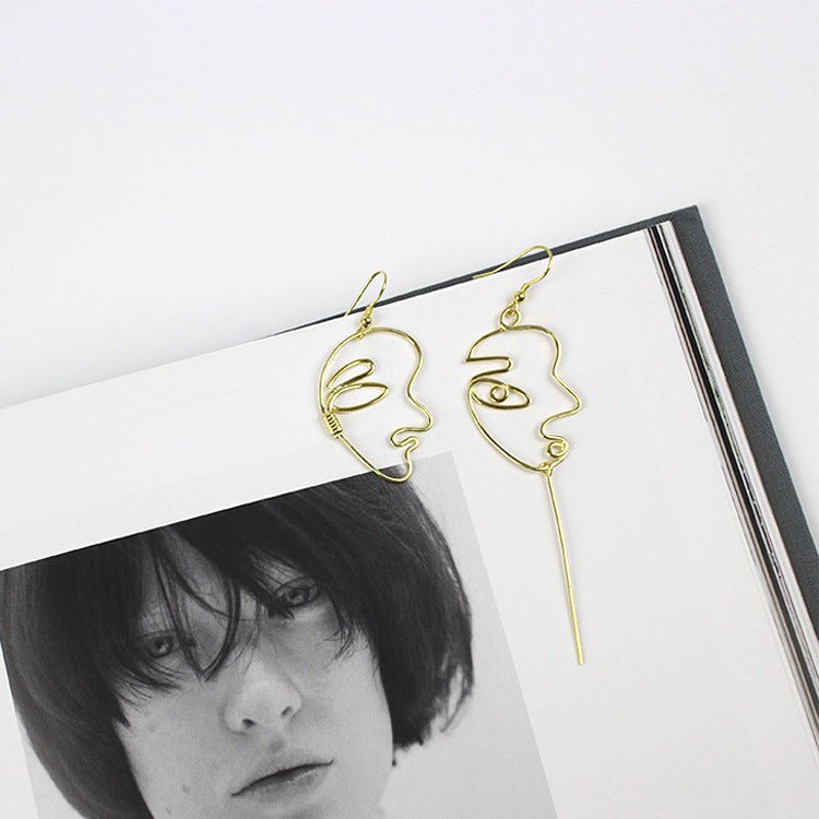 Fashion Human Face 925 Sterling Silver Dangle Hook Earrings - KIAHMILLA