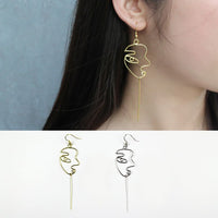 Fashion Human Face 925 Sterling Silver Dangle Hook Earrings - KIAHMILLA