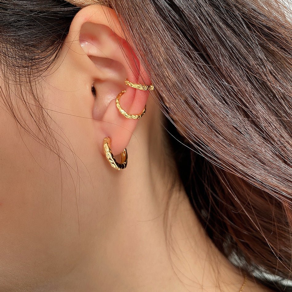 Fashion Irregular Burned 925 Sterling Silver Non-Pierced Earring(Single) - KIAHMILLA