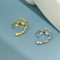 Fashion Irregular C Shape Wide 925 Sterling Silver Adjustable Ring - KIAHMILLA