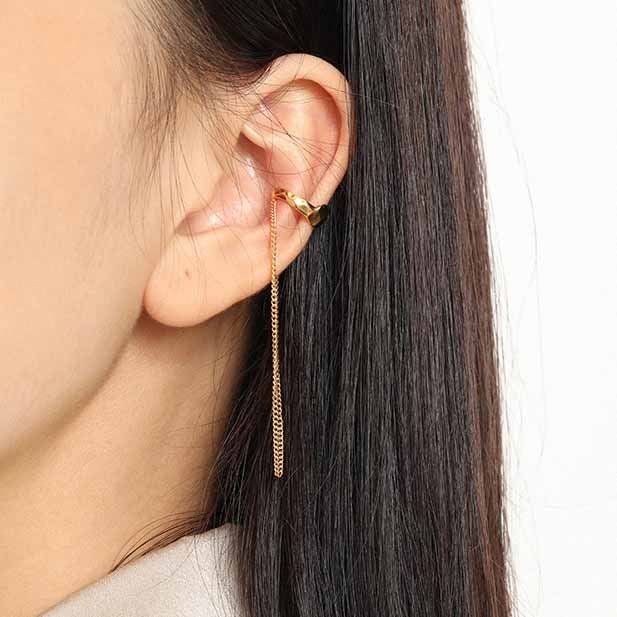 Fashion Irregular Chain Tassels 925 Sterling Silver Non-Pierced Earring(Single) - KIAHMILLA