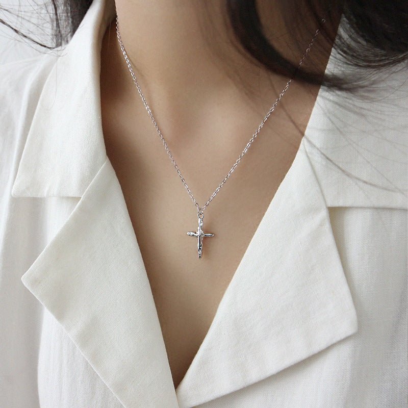 Fashion Irregular Cross 925 Sterling Silver Necklace - KIAHMILLA