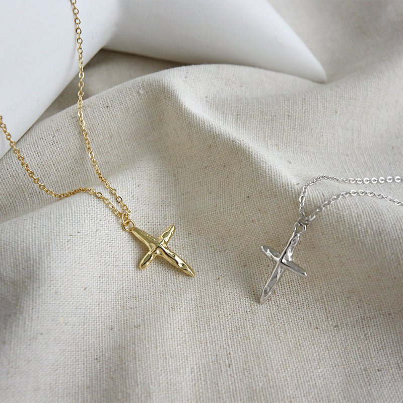 Fashion Irregular Cross 925 Sterling Silver Necklace - KIAHMILLA