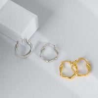 Fashion Irregular Geometry 925 Sterling Silver Hoop Earrings - KIAHMILLA