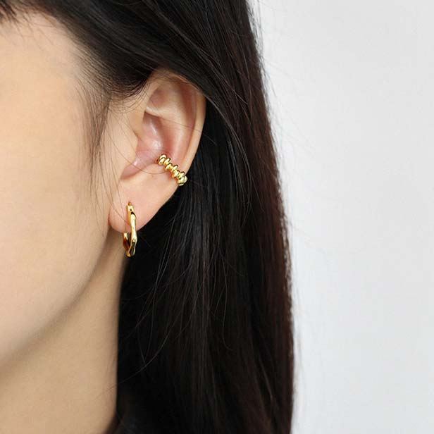 Fashion Irregular Geometry 925 Sterling Silver Hoop Earrings - KIAHMILLA