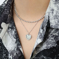 Fashion Irregular Heart Love 925 Sterling Silver Necklace - KIAHMILLA