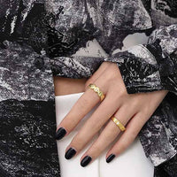 Fashion Irregular Wave Round 925 Sterling Silver Adjustable Ring - KIAHMILLA