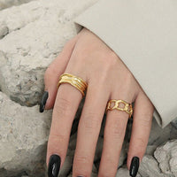 Fashion Irregular Wrinkle Texture 925 Sterling Silver Adjustable Ring - KIAHMILLA