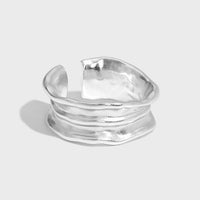 Fashion Irregular Wrinkle Texture 925 Sterling Silver Adjustable Ring - KIAHMILLA