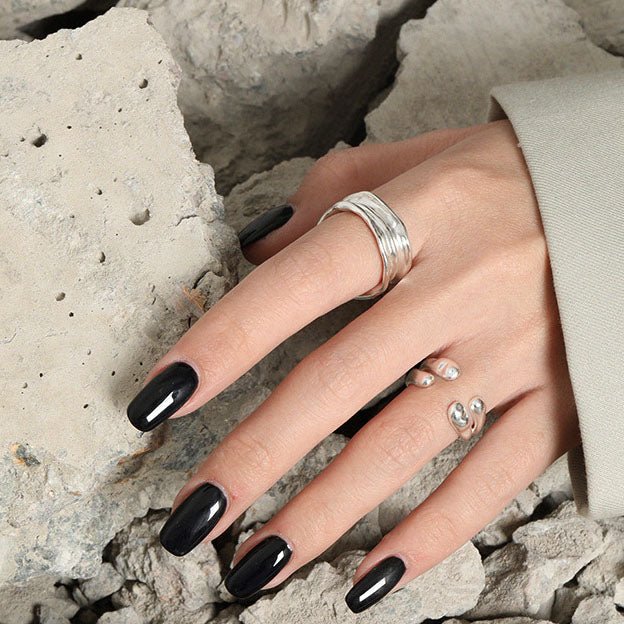 Fashion Irregular Wrinkle Texture 925 Sterling Silver Adjustable Ring - KIAHMILLA