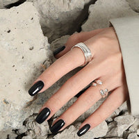 Fashion Irregular Wrinkle Texture 925 Sterling Silver Adjustable Ring - KIAHMILLA