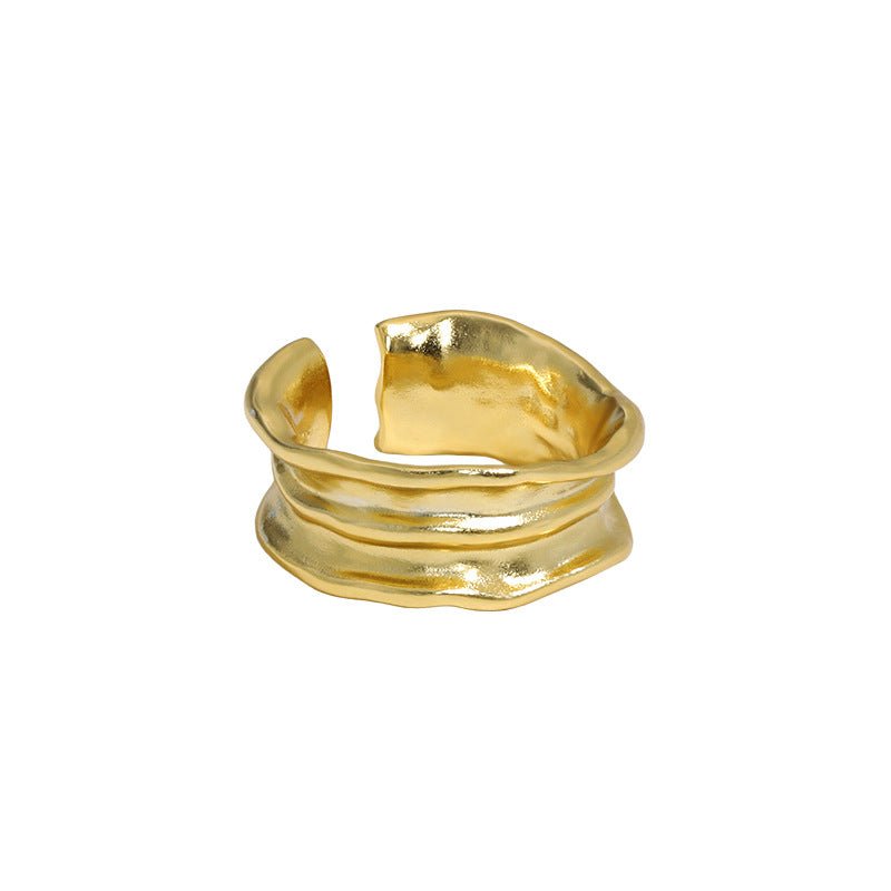 Fashion Irregular Wrinkle Texture 925 Sterling Silver Adjustable Ring - KIAHMILLA