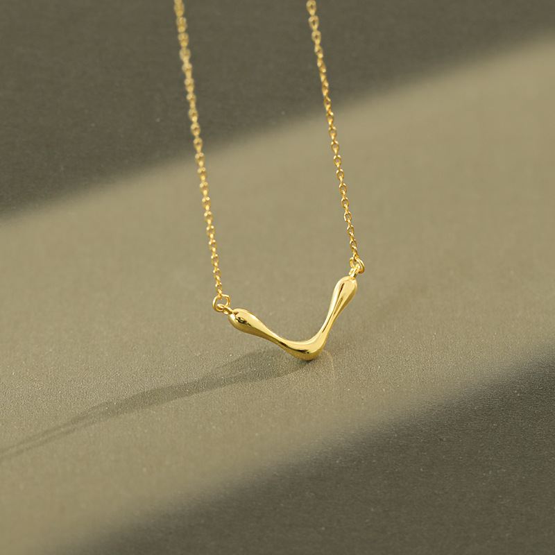 Fashion Letter V Shape 925 Sterling Silver Necklace - KIAHMILLA