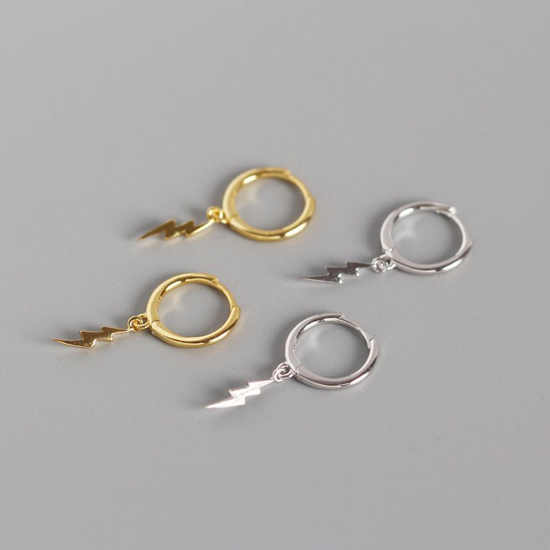 Fashion Lightning 925 Sterling Silver Hoop Earrings - KIAHMILLA