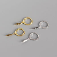 Fashion Lightning 925 Sterling Silver Hoop Earrings - KIAHMILLA