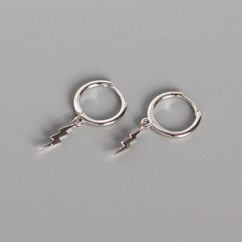 Fashion Lightning 925 Sterling Silver Hoop Earrings - KIAHMILLA
