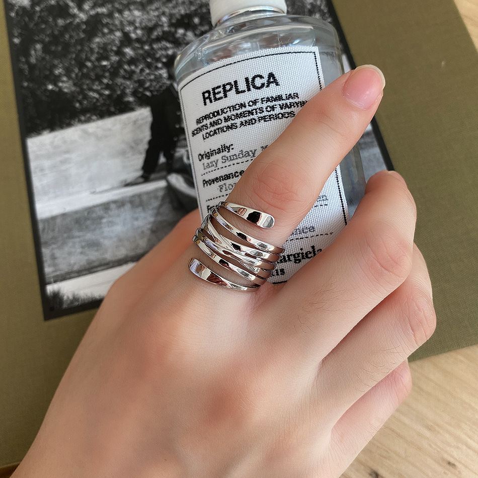 Fashion Line Cross 925 Sterling Silver Adjustable Ring - KIAHMILLA