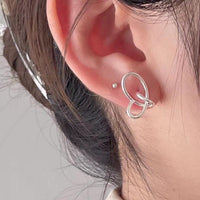 Fashion Messy Lines Cross 925 Sterling Silver Stud Earrings - KIAHMILLA