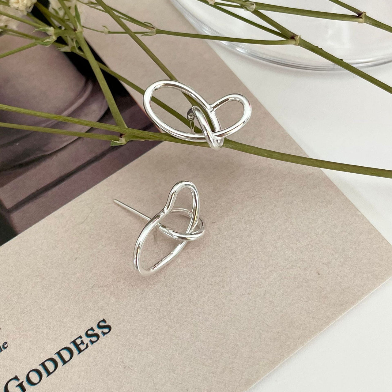 Fashion Messy Lines Cross 925 Sterling Silver Stud Earrings - KIAHMILLA