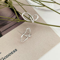 Fashion Messy Lines Cross 925 Sterling Silver Stud Earrings - KIAHMILLA