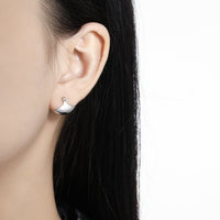 Fashion Modern Arc 925 Sterling Silver Hoop Earrings - KIAHMILLA