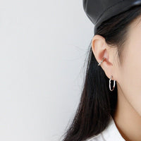 Fashion Office Irregular Circle 925 Sterling Silver Hoop Earrings - KIAHMILLA