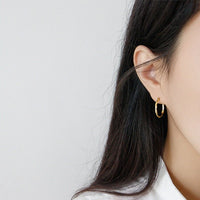 Fashion Office Irregular Circle 925 Sterling Silver Hoop Earrings - KIAHMILLA