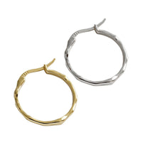 Fashion Office Irregular Circle 925 Sterling Silver Hoop Earrings - KIAHMILLA