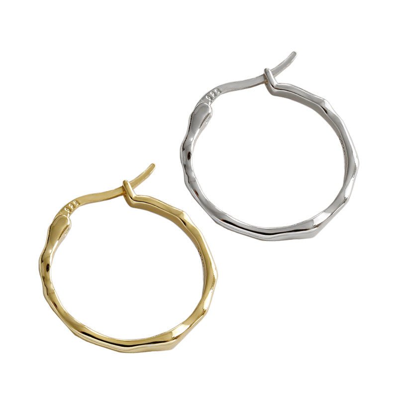 Fashion Office Irregular Circle 925 Sterling Silver Hoop Earrings - KIAHMILLA