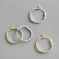 Fashion Office Irregular Circle 925 Sterling Silver Hoop Earrings - KIAHMILLA